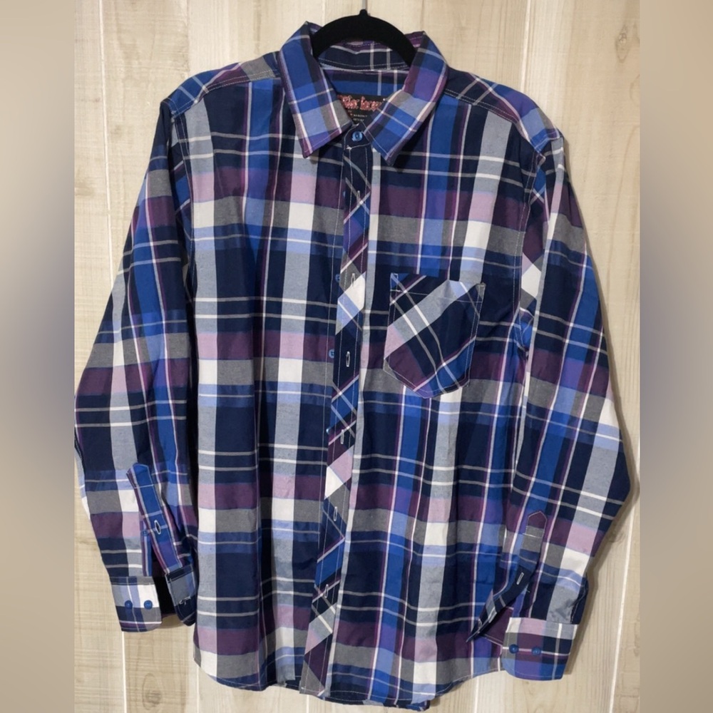 Blac Lacquer Blue Button Down (Large)